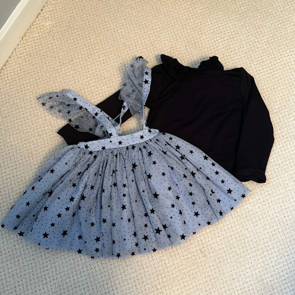 Pippa & Julie Black and Gray Starry Kids Matching Set